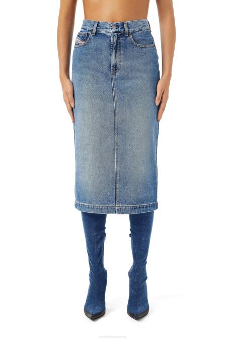 Diesel Frauen Mittelblau De-Ronny Bleistiftrock Bekleidung 86081015