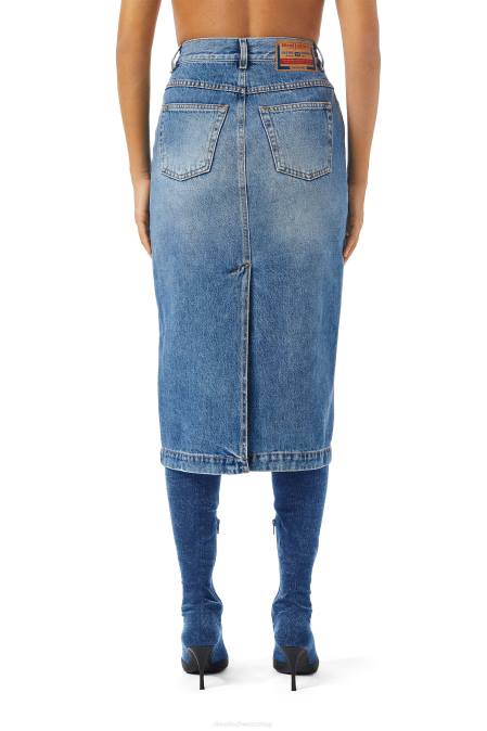 Diesel Frauen Mittelblau De-Ronny Bleistiftrock Bekleidung 86081015