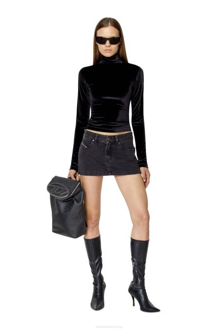 Diesel Frauen schwarz/dunkelgrau De-Ron Minirock Bekleidung 86081027