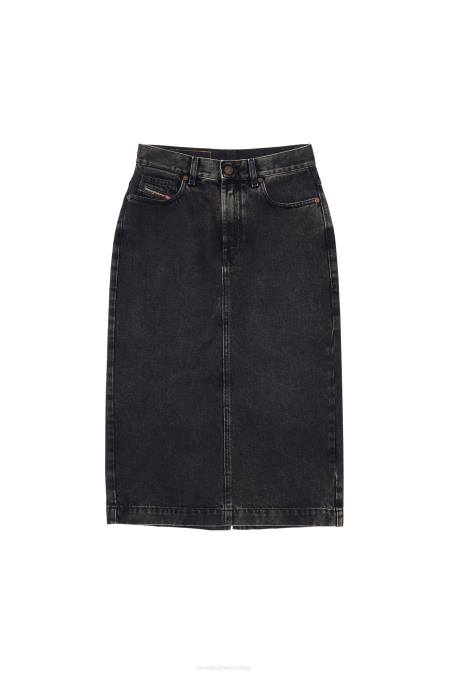 Diesel Frauen schwarz/dunkelgrau De-Ronny Bleistiftrock Bekleidung 86081031