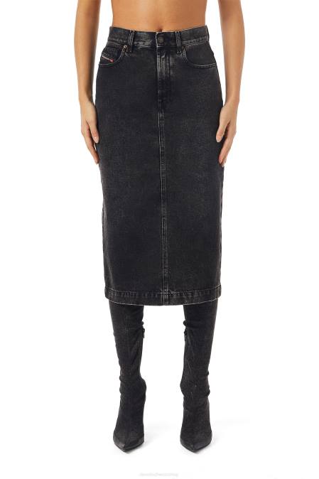 Diesel Frauen schwarz/dunkelgrau De-Ronny Bleistiftrock Bekleidung 86081031