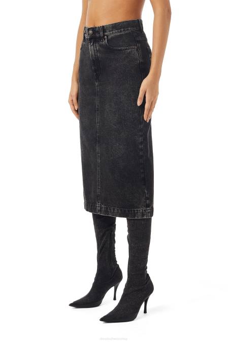 Diesel Frauen schwarz/dunkelgrau De-Ronny Bleistiftrock Bekleidung 86081031