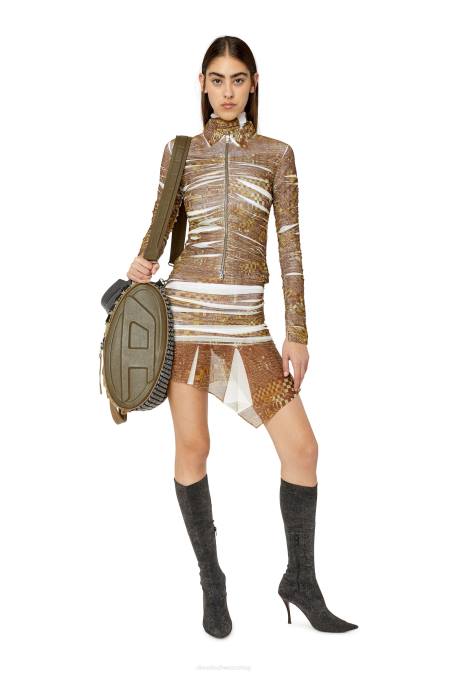 Diesel Frauen Braun weiß c-adonis Bekleidung 8608966