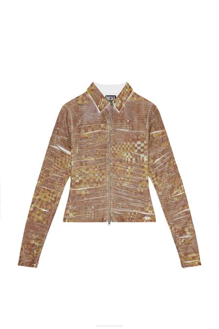 Diesel Frauen Braun weiß c-adonis Bekleidung 8608966