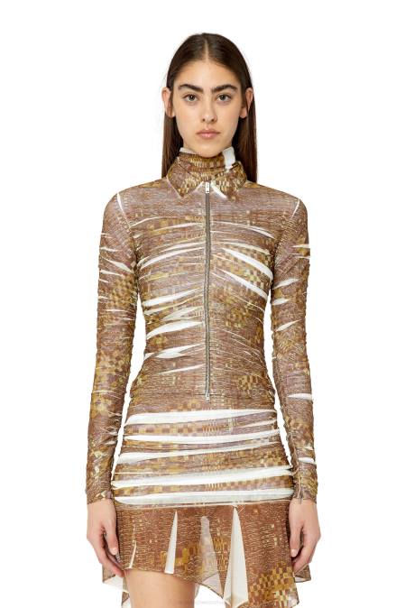 Diesel Frauen Braun weiß c-adonis Bekleidung 8608966