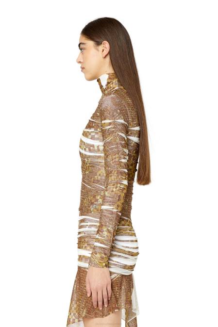 Diesel Frauen Braun weiß c-adonis Bekleidung 8608966