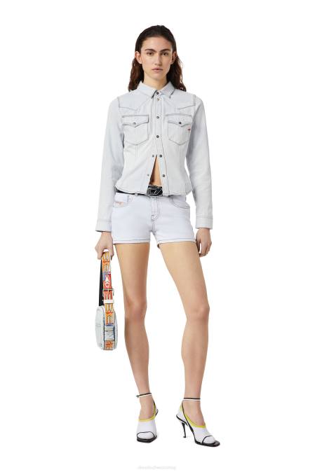 Diesel Frauen hellblau De-Rin-Westernhemd Bekleidung 8608968