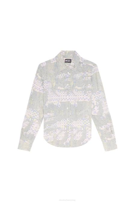 Diesel Frauen rosa/grün c-gisey-aop Bekleidung 8608967