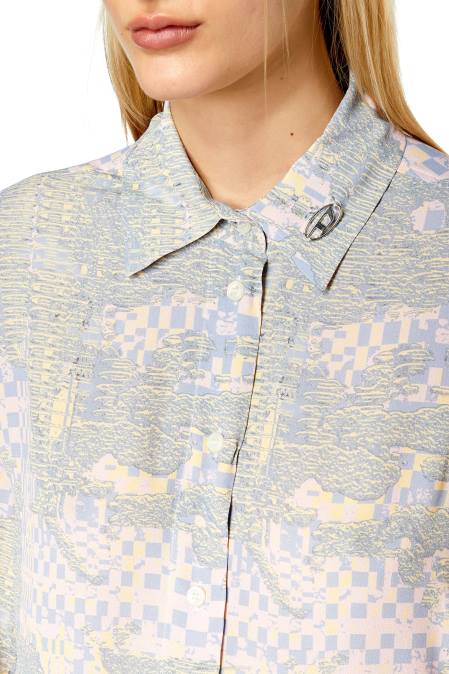 Diesel Frauen rosa/grün c-gisey-aop Bekleidung 8608967