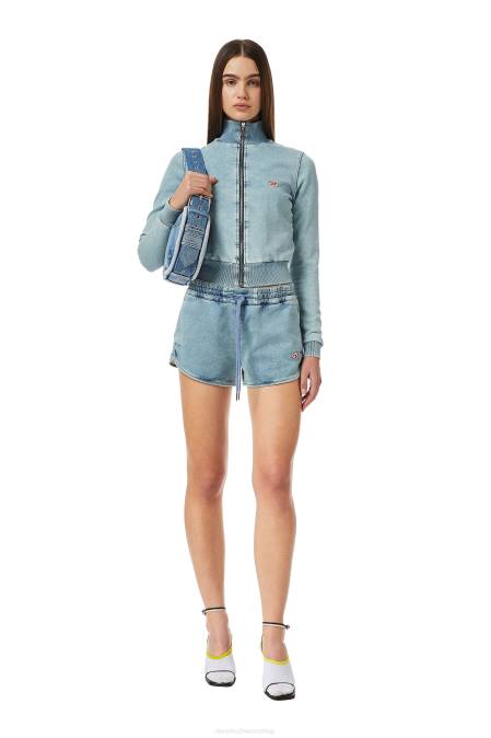 Diesel Frauen hellblau D-Sunny Track Denim-Laufshorts Bekleidung 8608995