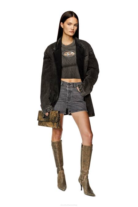 Diesel Frauen schwarz/dunkelgrau d-ger Bekleidung 8608976