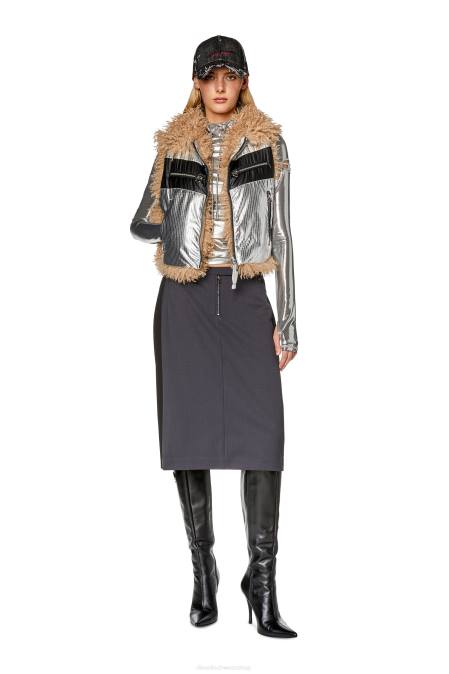 Diesel Frauen Silber w-efia Bekleidung 8608754