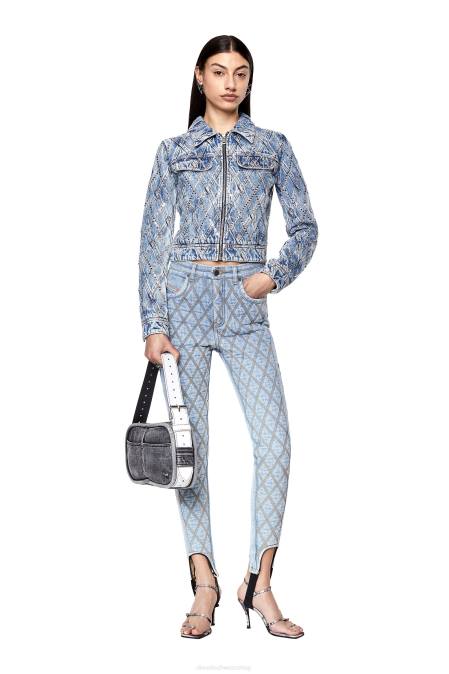 Diesel Frauen hellblau de-slimmy-zip-fs Bekleidung 8608750