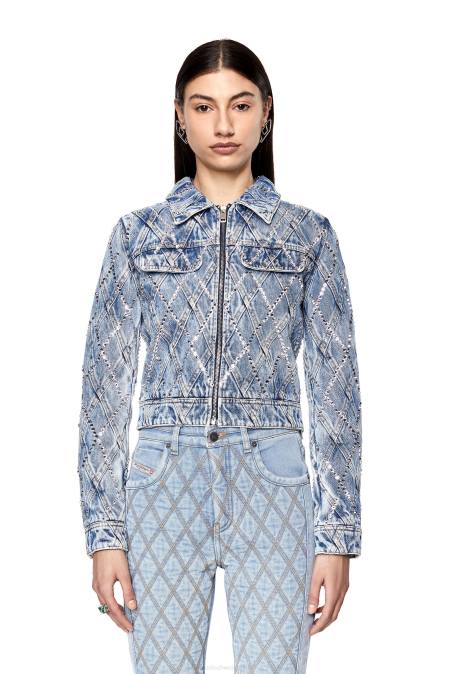 Diesel Frauen hellblau de-slimmy-zip-fs Bekleidung 8608750