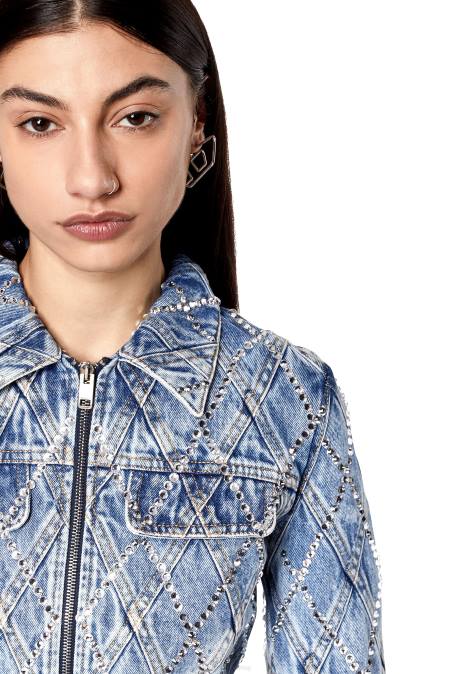 Diesel Frauen hellblau de-slimmy-zip-fs Bekleidung 8608750