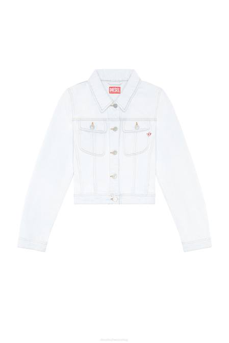 Diesel Frauen hellblau entschlankende Trucker-Jacke Bekleidung 8608773