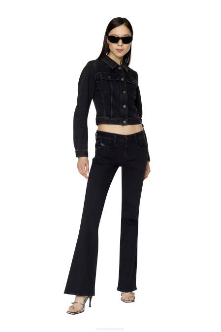 Diesel Frauen schwarz/dunkelgrau entschlankende Trucker-Jacke Bekleidung 8608772