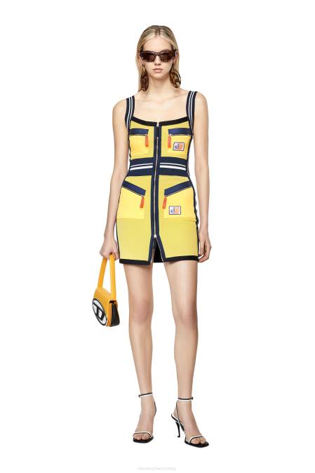 Diesel Frauen Schwarz Gelb d-mesher Bekleidung 8608794