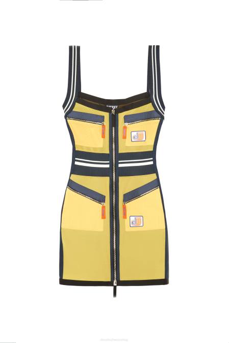 Diesel Frauen Schwarz Gelb d-mesher Bekleidung 8608794