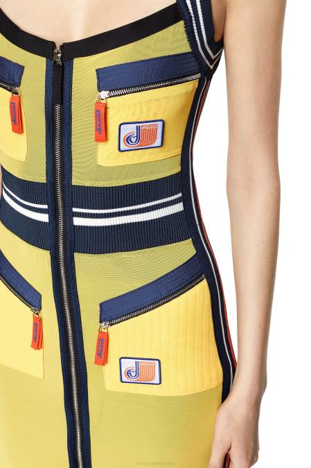 Diesel Frauen Schwarz Gelb d-mesher Bekleidung 8608794