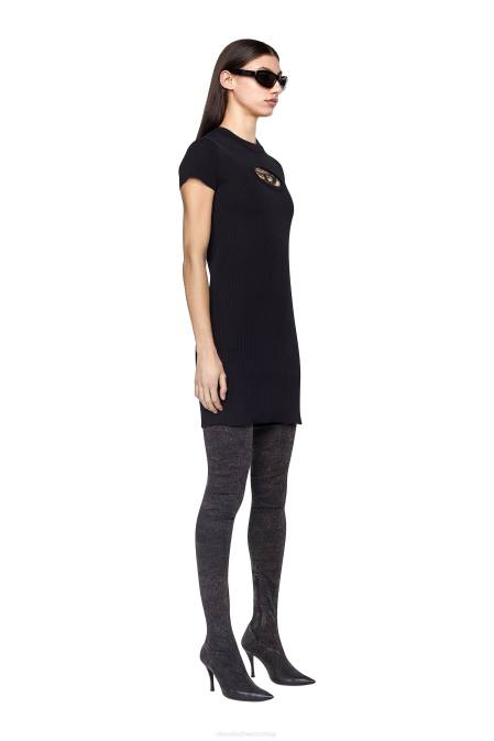 Diesel Frauen Schwarz M-Desmoines-Kleid Bekleidung 8608793