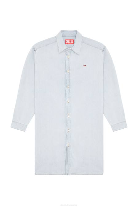 Diesel Frauen hellblau De-Blex-Hemdkleid Bekleidung 8608842
