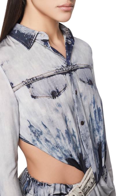 Diesel Frauen hellblau d-hanne Bekleidung 8608821