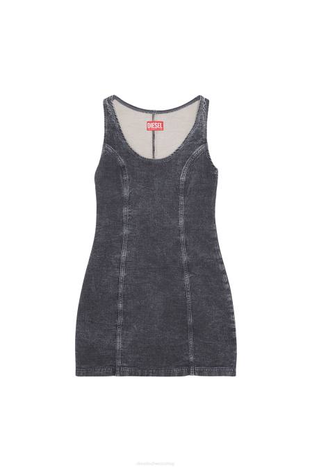 Diesel Frauen schwarz/dunkelgrau D-Venus Track Denim-Tankkleid Bekleidung 8608825