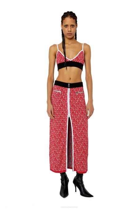 Diesel Frauen Schwarz Rot m-athilde-top Bekleidung 8608879