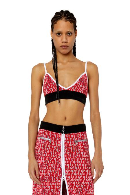 Diesel Frauen Schwarz Rot m-athilde-top Bekleidung 8608879