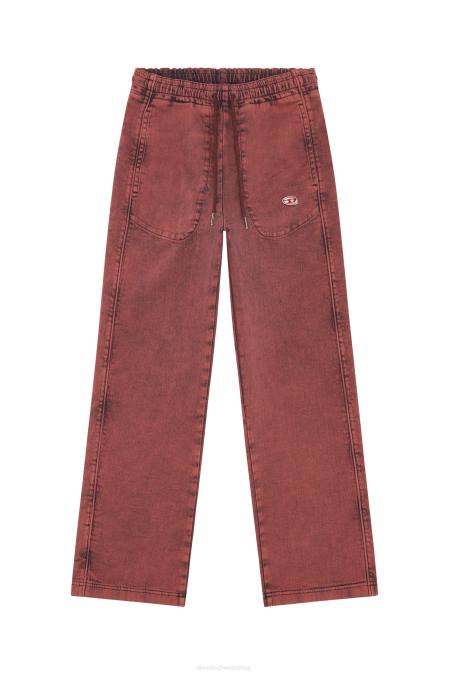 Diesel Frauen Rot D-angy Track-Denim-Kapuzenpullover Bekleidung 8608902