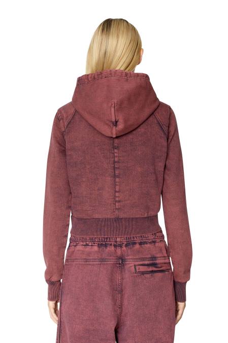 Diesel Frauen Rot D-angy Track-Denim-Kapuzenpullover Bekleidung 8608902