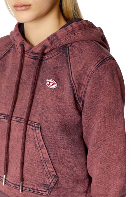 Diesel Frauen Rot D-angy Track-Denim-Kapuzenpullover Bekleidung 8608902