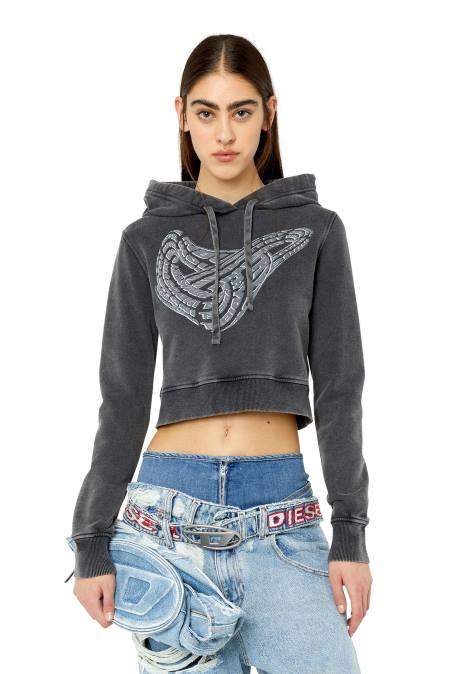Diesel Frauen Schwarz f-slimmy-hood-g1 Bekleidung 8608897