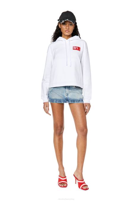 Diesel Frauen Weiss f-jaralabel-hood Bekleidung 8608894