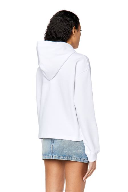 Diesel Frauen Weiss f-jaralabel-hood Bekleidung 8608894