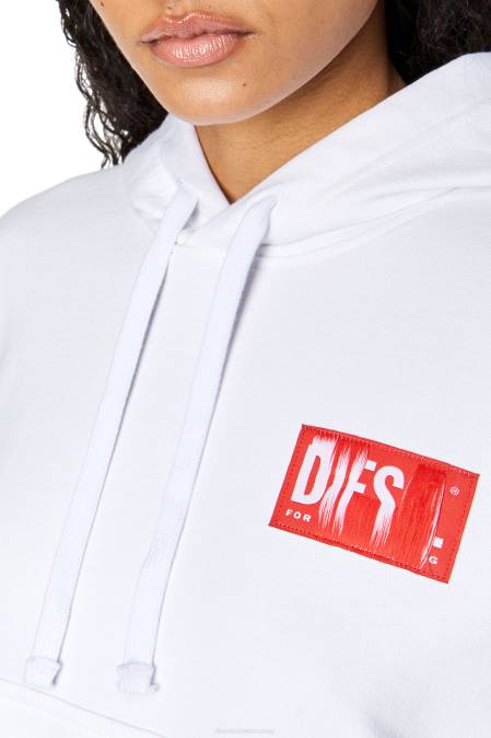 Diesel Frauen Weiss f-jaralabel-hood Bekleidung 8608894