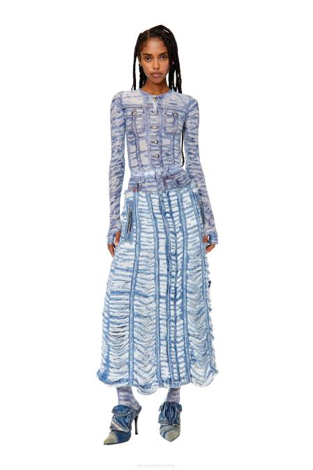 Diesel Frauen Blau Weiss t-clauzi-h2 Bekleidung 8608955