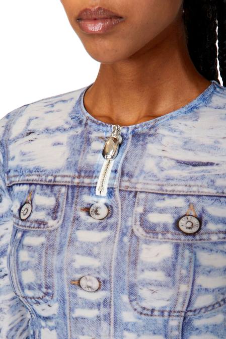 Diesel Frauen Blau Weiss t-clauzi-h2 Bekleidung 8608955