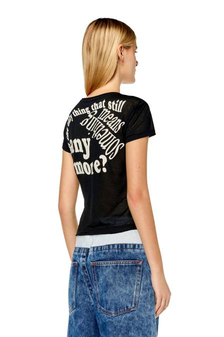 Diesel Frauen Schwarz t-uncutie-raw Bekleidung 8608945