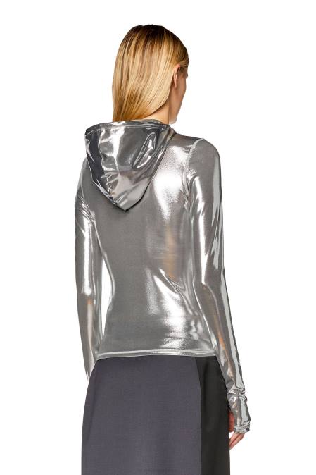 Diesel Frauen Silber t-metall-l1 Bekleidung 8608930