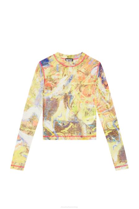 Diesel Frauen Weiß Gelb T-Claddy Bekleidung 8608960