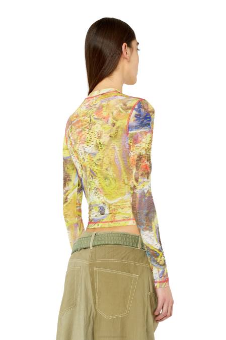 Diesel Frauen Weiß Gelb T-Claddy Bekleidung 8608960