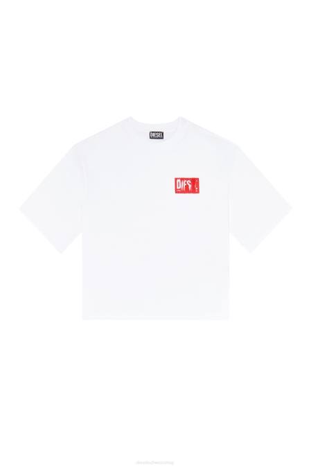 Diesel Frauen Weiss t-rowylabel Bekleidung 8608922