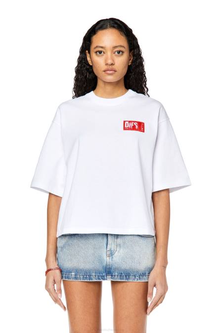 Diesel Frauen Weiss t-rowylabel Bekleidung 8608922