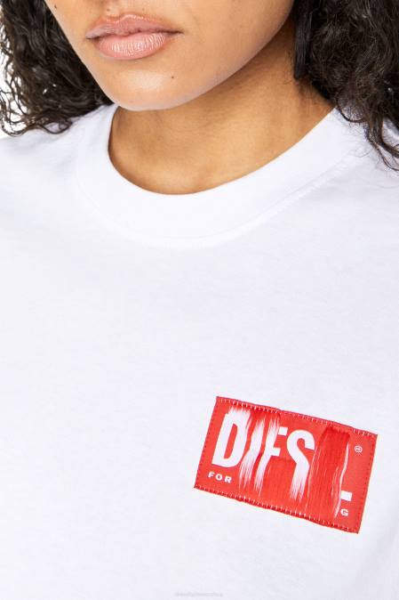 Diesel Frauen Weiss t-rowylabel Bekleidung 8608922