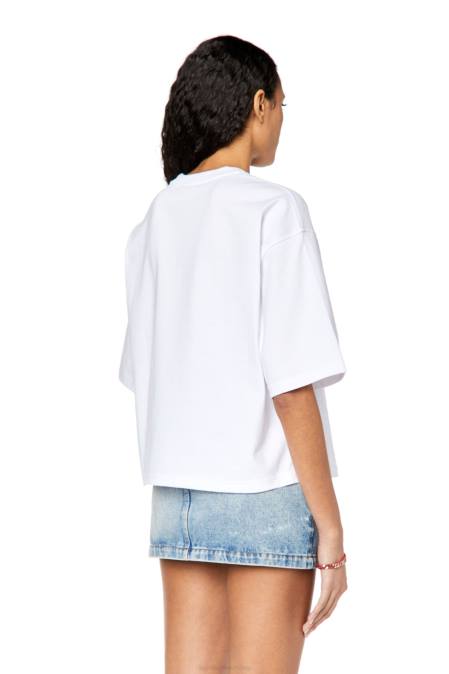 Diesel Frauen Weiss t-rowylabel Bekleidung 8608922