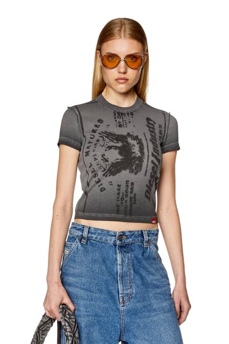 Diesel Frauen grau t-skinzy-l1 Bekleidung 8608924