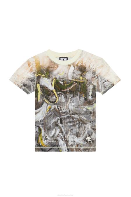 Diesel Frauen grau weiß t-skinzy-g1 Bekleidung 8608940