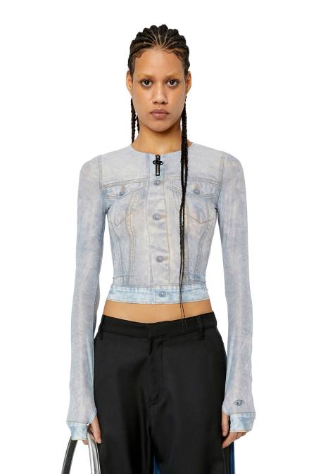 Diesel Frauen hellgrau t-clau-g2 Bekleidung 8608933